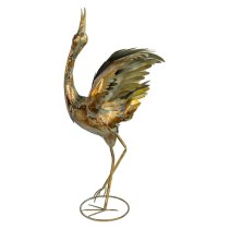 Carlton Iron Crane Sculpture In Rustic gold