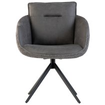 Lacey Fabric And Faux Leather Dining Chair In Grey