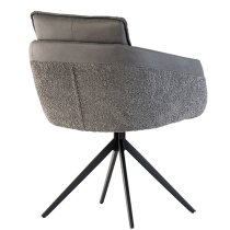 Lacey Fabric And Faux Leather Dining Chair In Grey