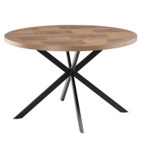 Cadott Wooden Dining Table Round With 4 Vernon Charcoal Chairs