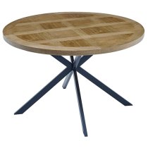 Cadott Wooden Dining Table Round With 4 Reston Oyster Chairs