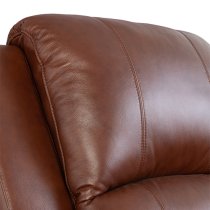 Parker Faux Leather Electric Recliner Armchair In Dark Tan