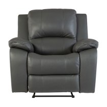 Parker Faux Leather Electric Recliner Armchair In Grey