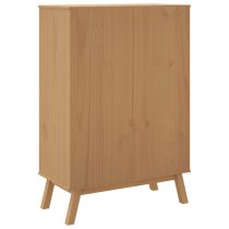 Matlock Wooden Highboard With 3 Drawers In Grey And Brown