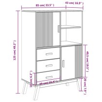 Matlock Wooden Highboard With 3 Drawers In Grey And Brown