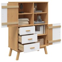 Matlock Wooden Highboard With 3 Drawers In White And Brown