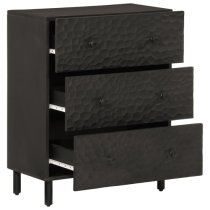 Purbeck Mango Wood Chest Of 3 Drawers In Black