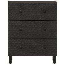 Purbeck Mango Wood Chest Of 3 Drawers In Black