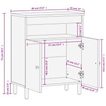 Lewes Mango Wood Storage Cabinet With 2 Doors In Natural