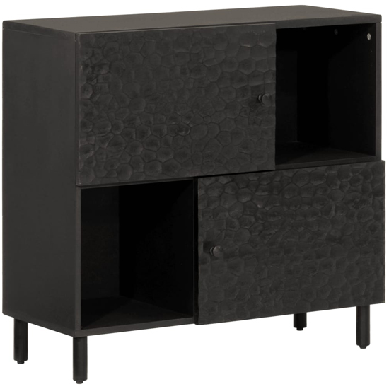 Harwich Mango Wood Storage Cabinet With 2 Doors In Black