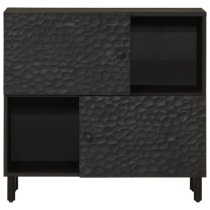 Harwich Mango Wood Storage Cabinet With 2 Doors In Black