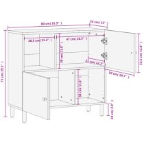 Harwich Mango Wood Storage Cabinet With 2 Doors In Natural