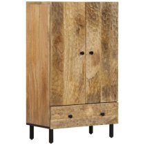 Ealing Mango Wood Highboard With 2 Doors In Natural