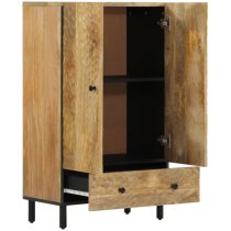 Ealing Mango Wood Highboard With 2 Doors In Natural