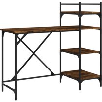 Chiltern Wooden Laptop Desk With 4 Shelves In Smoked Oak