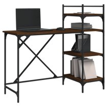 Chiltern Wooden Laptop Desk With 4 Shelves In Brown Oak