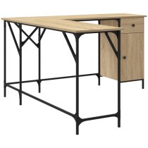 Wisbech Wooden Laptop Desk Corner In Sonoma Oak