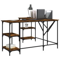 Ampthill Wooden Laptop Desk Corner In Smoked Oak