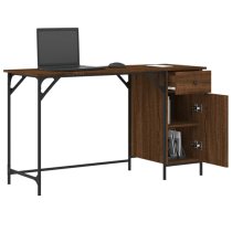 Crewe Wooden Laptop Desk With 1 Door In Brown Oak