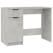 Dunstable Wooden Laptop Desk 1 Door 1 Drawer In Concrete Grey