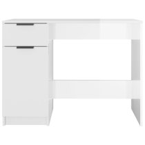 Dunstable High Gloss Laptop Desk 1 Door 1 Drawer In White