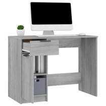 Dunstable Wooden Laptop Desk 1 Door 1 Drawer In Grey Sonoma