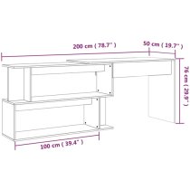 Fowey Wooden Laptop Desk Corner In Grey Sonoma