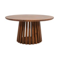 Salina Mango Wood Coffee Table Round In Walnut