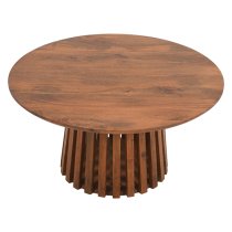 Salina Mango Wood Coffee Table Round In Walnut