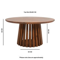 Salina Mango Wood Coffee Table Round In Walnut