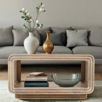 Hailey Carved Mango Wood Coffee Table In Natural Oak