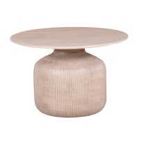 Venice Cane And Mango Wood Round Coffee Table In Natural