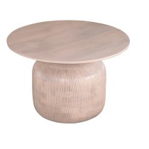 Venice Cane And Mango Wood Round Coffee Table In Natural