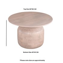 Venice Cane And Mango Wood Round Coffee Table In Natural