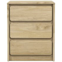 Newport Wooden Bedside Cabinet With 3 Drawers In Oak