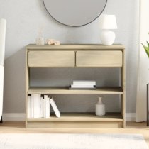 Newport Wooden Console Table With 2 Drawers In Oak