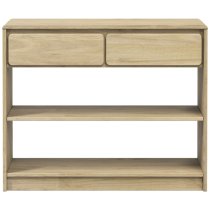 Newport Wooden Console Table With 2 Drawers In Oak