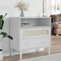 Fenland Wooden Storage Cabinet With 2 Drawers In White