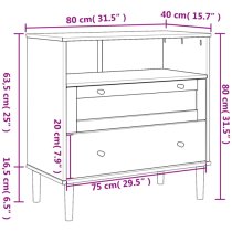 Fenland Wooden Storage Cabinet With 2 Drawers In White