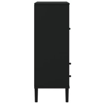 Fenland Wooden Highboard With 1 Door And 2 Drawers In Black