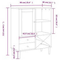 Fenland Wooden Highboard With 1 Door And 2 Drawers In Black