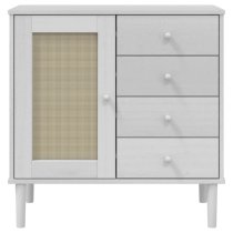 Fenland Wooden Sideboard With 1 Door 4 Drawers In White