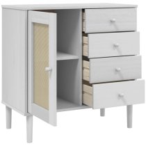 Fenland Wooden Sideboard With 1 Door 4 Drawers In White