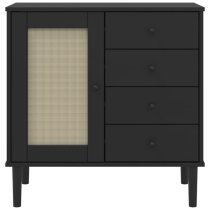 Fenland Wooden Sideboard With 1 Door 4 Drawers In Black