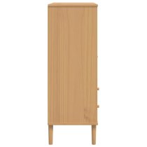 Fenland Wooden Highboard With 1 Door 2 Drawers In Brown