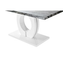 Halo High Gloss Dining Table In Melange Marble Effect