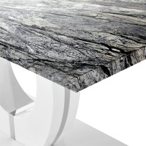 Halo High Gloss Dining Table In Melange Marble Effect