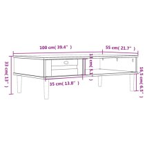 Fenland Wooden Coffee Table With 1 Drawer In Black