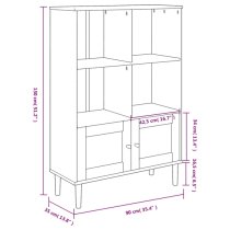 Fenland Wooden Bookcase With 4 Shelves In White