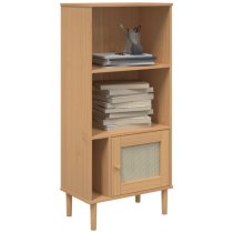 Fenland Wooden Bookcase With 2 Shelves In Brown